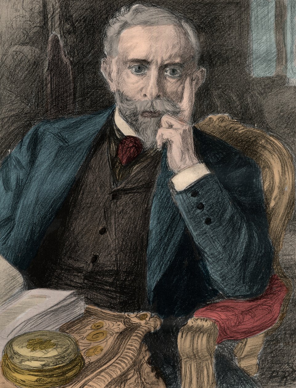 保罗康朋（1843-1924），法国驻英国大使（1898-1920）的肖像。 作者 Woodbine K.抛光