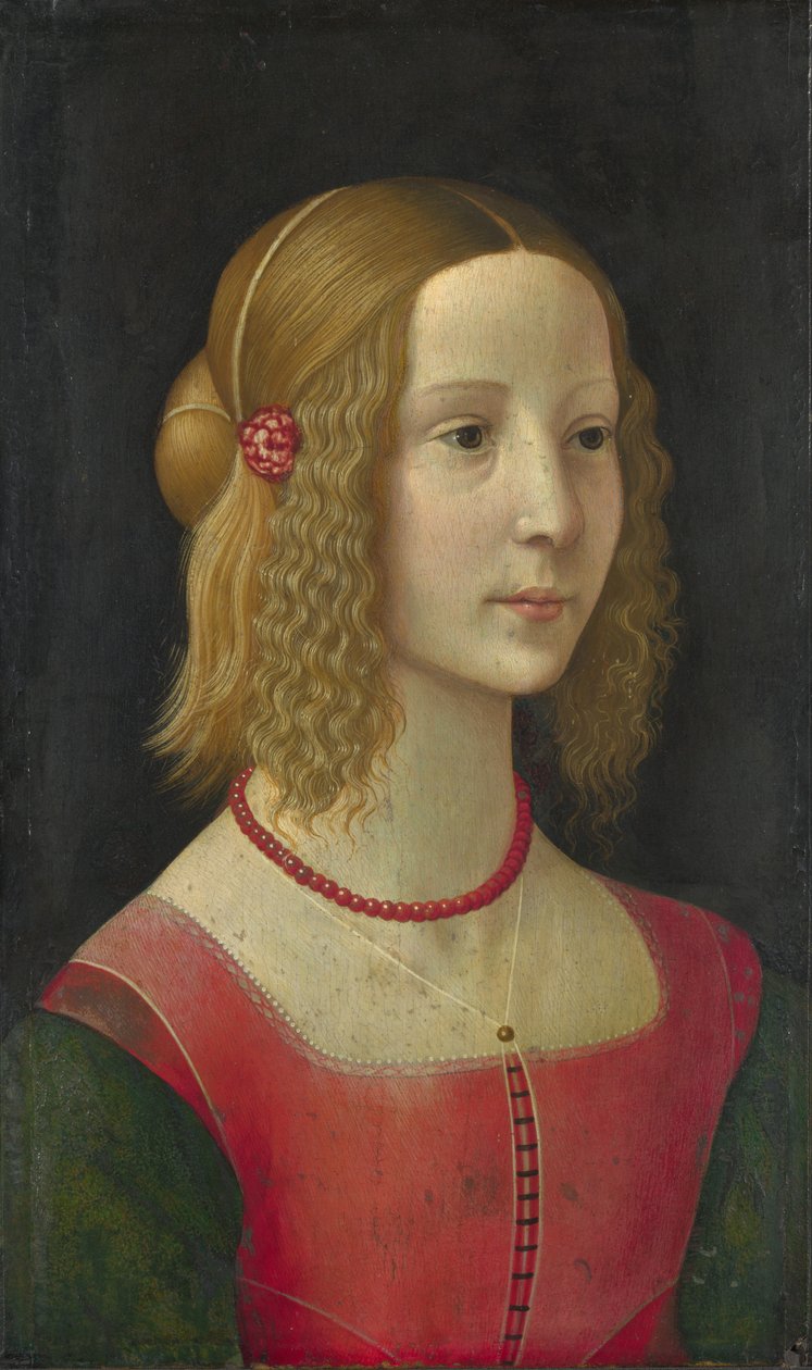 一个女孩的画像 作者 Domenico Ghirlandaio讲习班