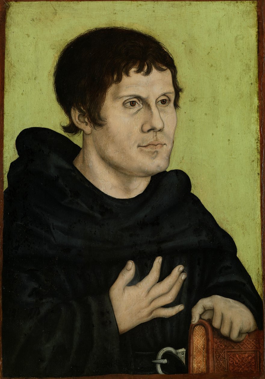作为奥古斯丁修士的马丁路德的遗腹肖像 作者 卢卡斯·克拉纳赫（Lucas Cranach）讲习班