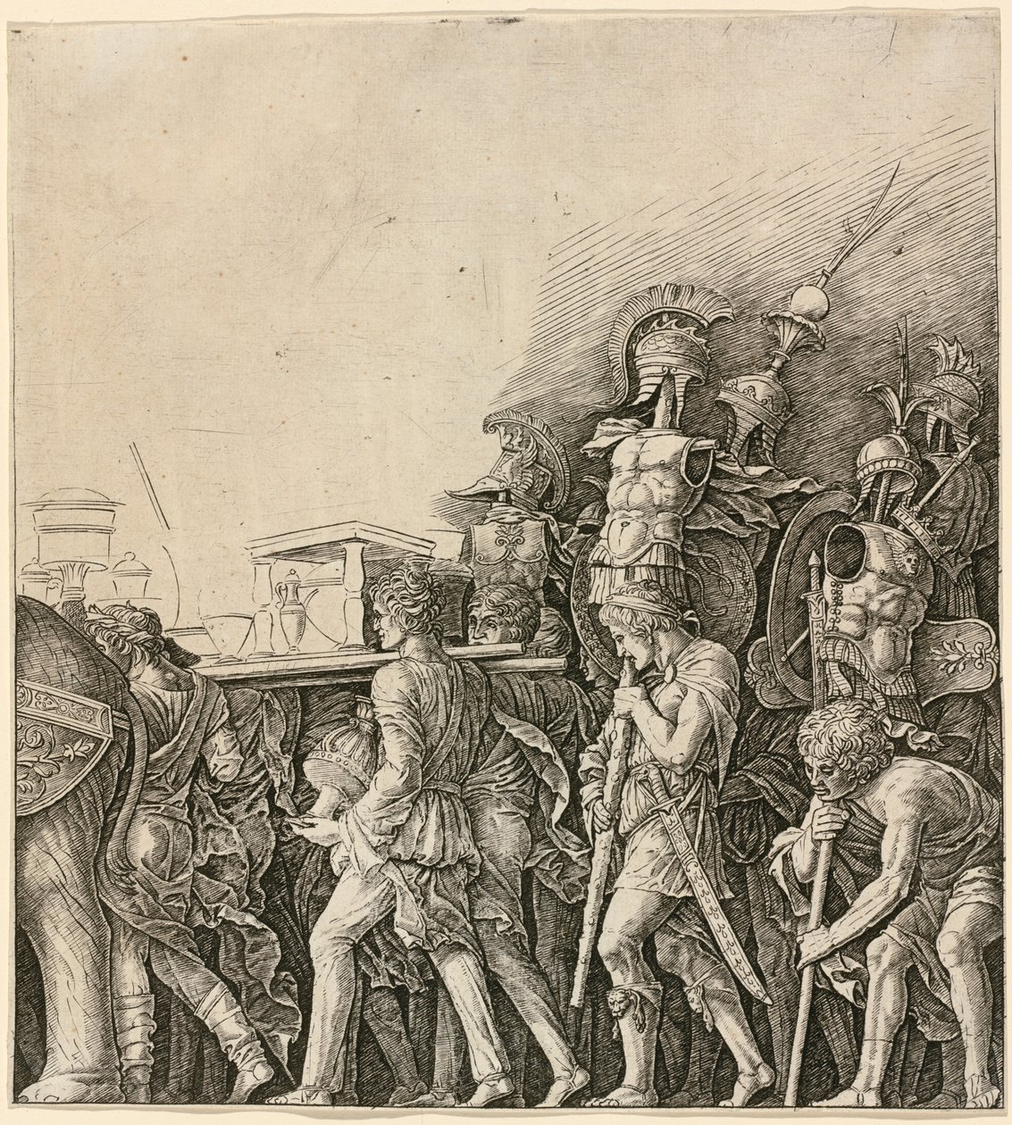 凯撒的胜利携带战利品的士兵们 作者 Andrea Mantegna 工作室