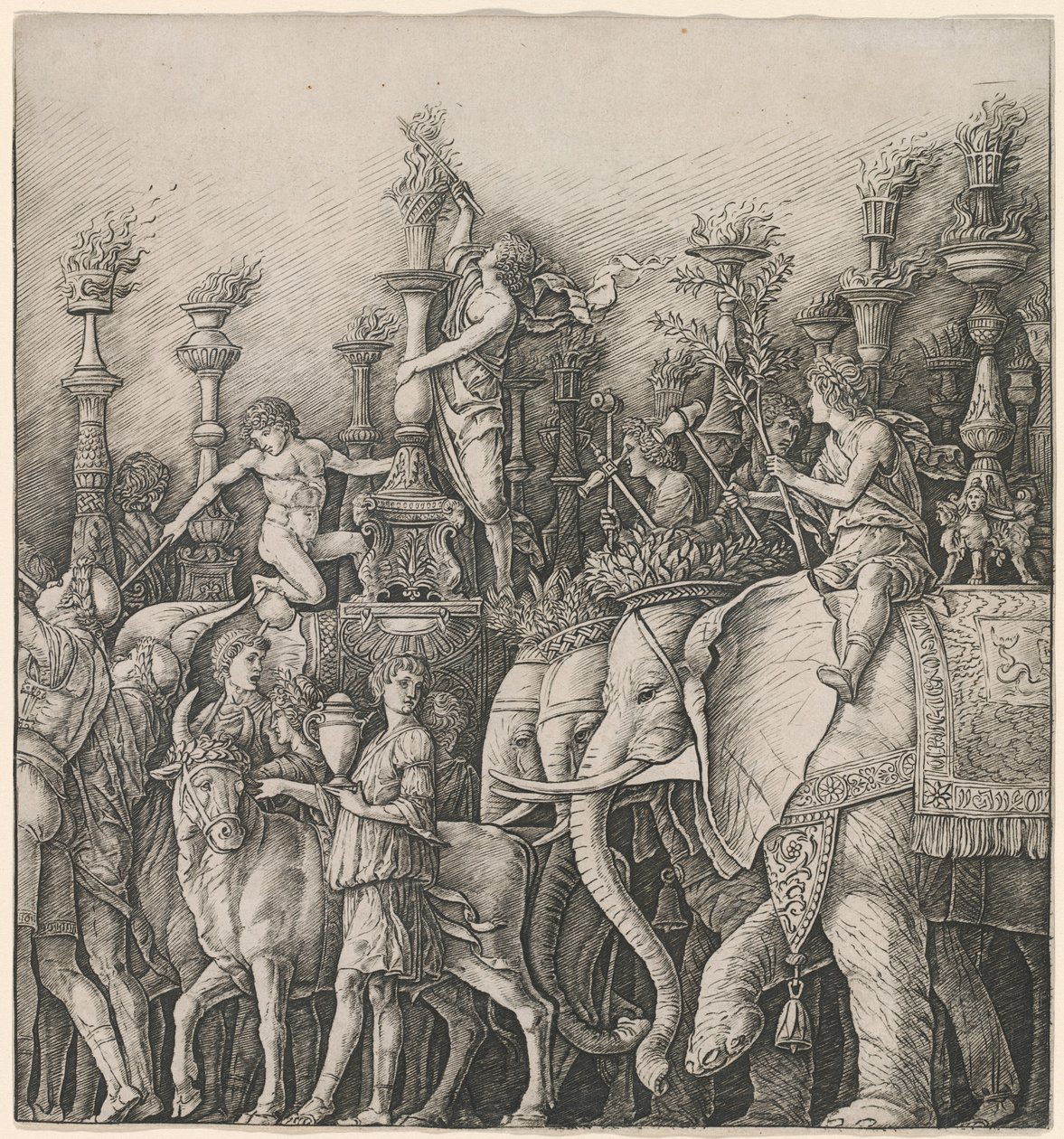 凯撒的胜利》：大象 作者 Andrea Mantegna 工作室