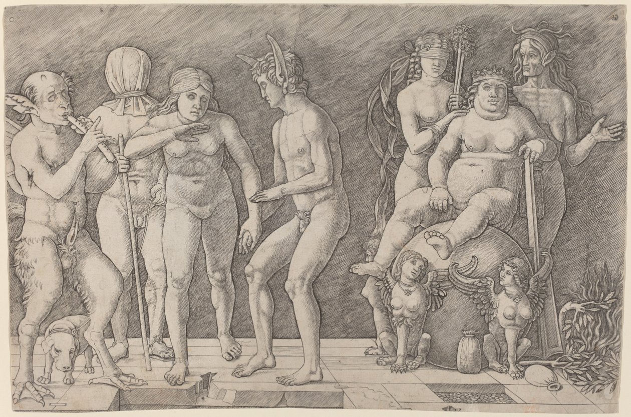 美德的燃烧：德行的寓言故事 作者 Andrea Mantegna 工作室