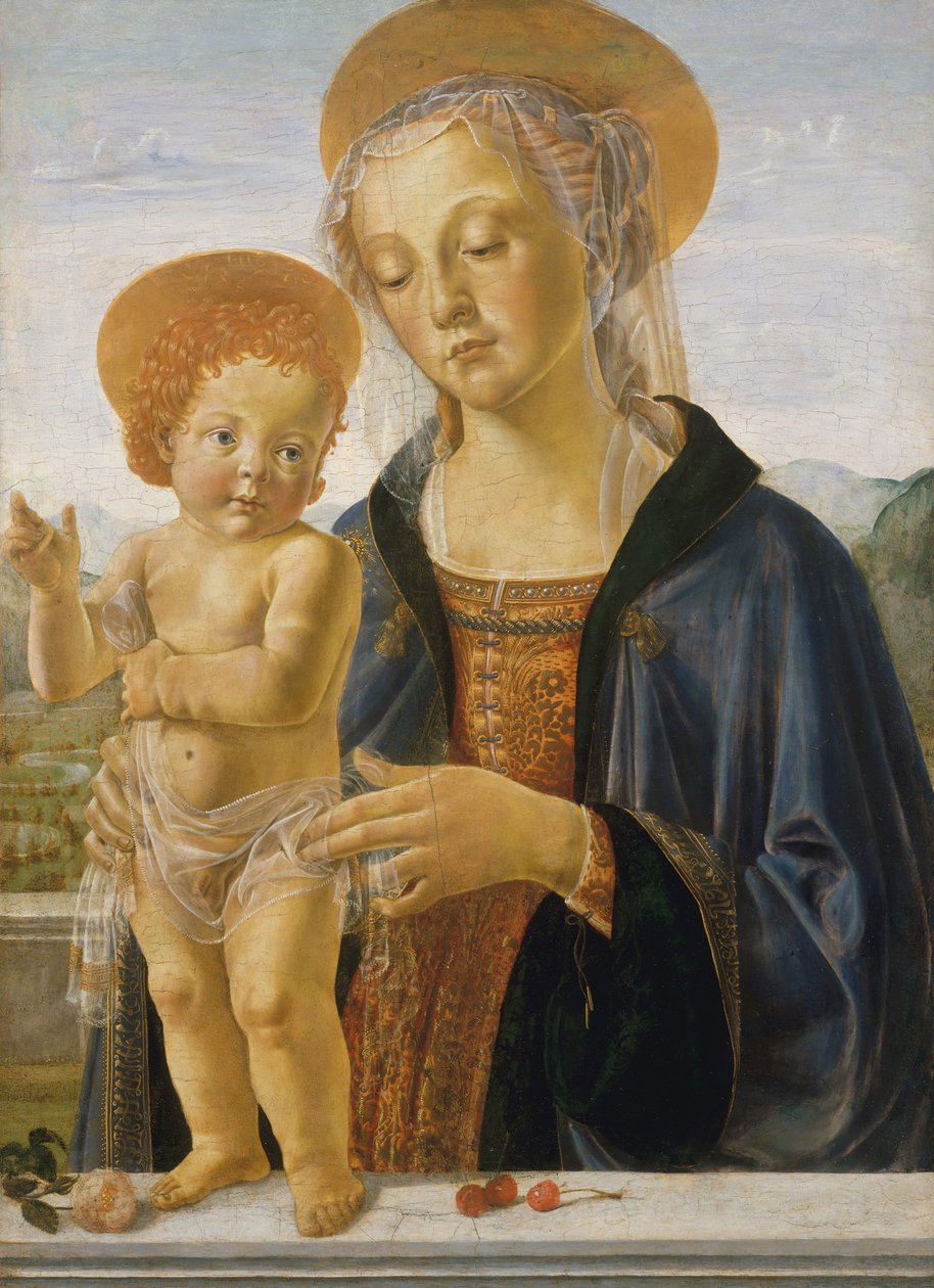 圣母与儿童，约1470年。 作者 Andrea del Verrocchio 工作室