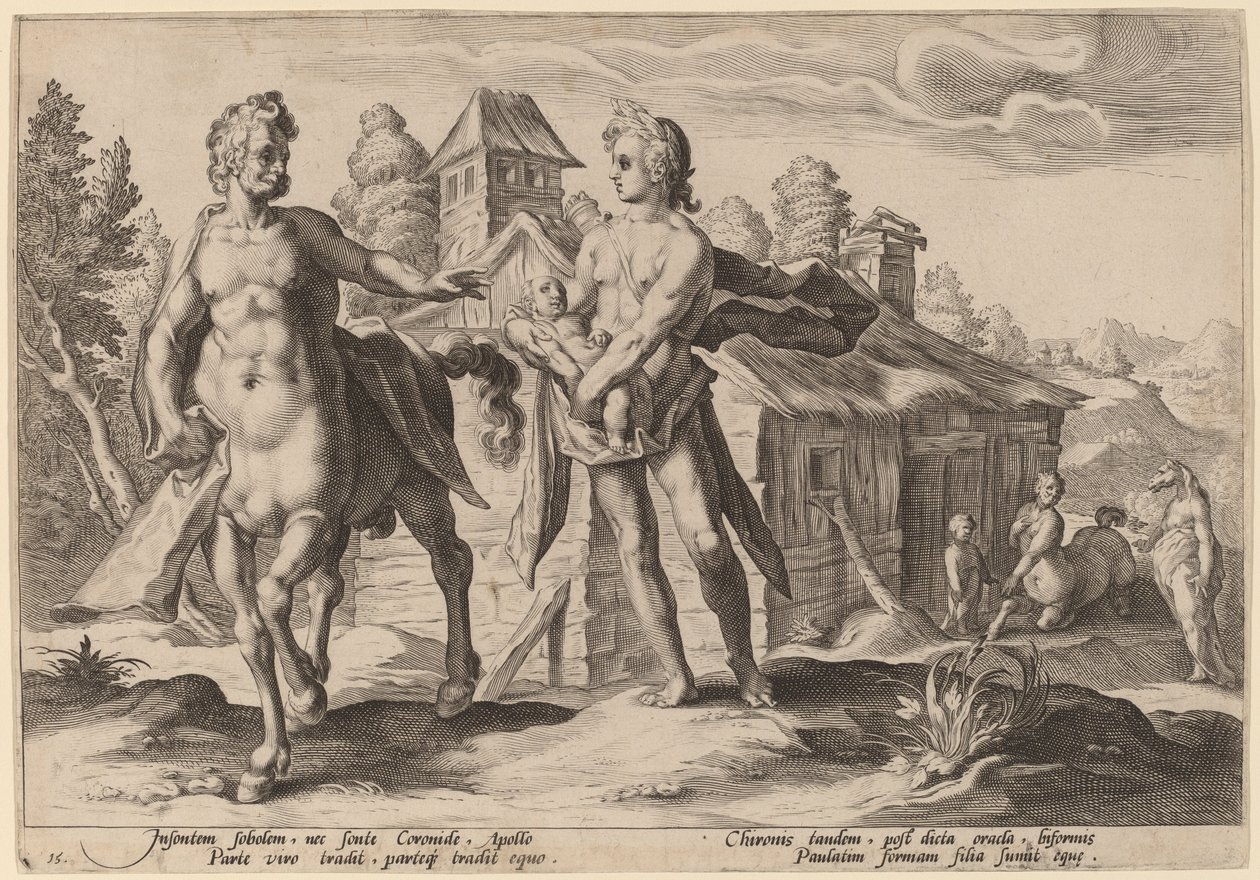 阿波罗委托凯隆教育阿斯克勒庇俄斯 作者 Hendrick Goltzius 工作室，Hendrick Goltzius 之后