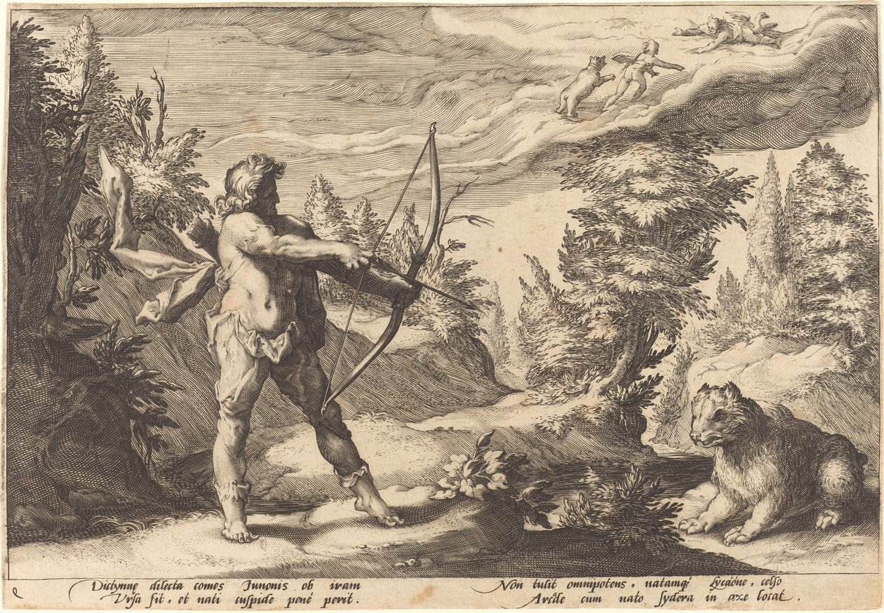 阿卡斯准备杀死他的母亲 作者 Hendrick Goltzius 工作室，Hendrick Goltzius 之后