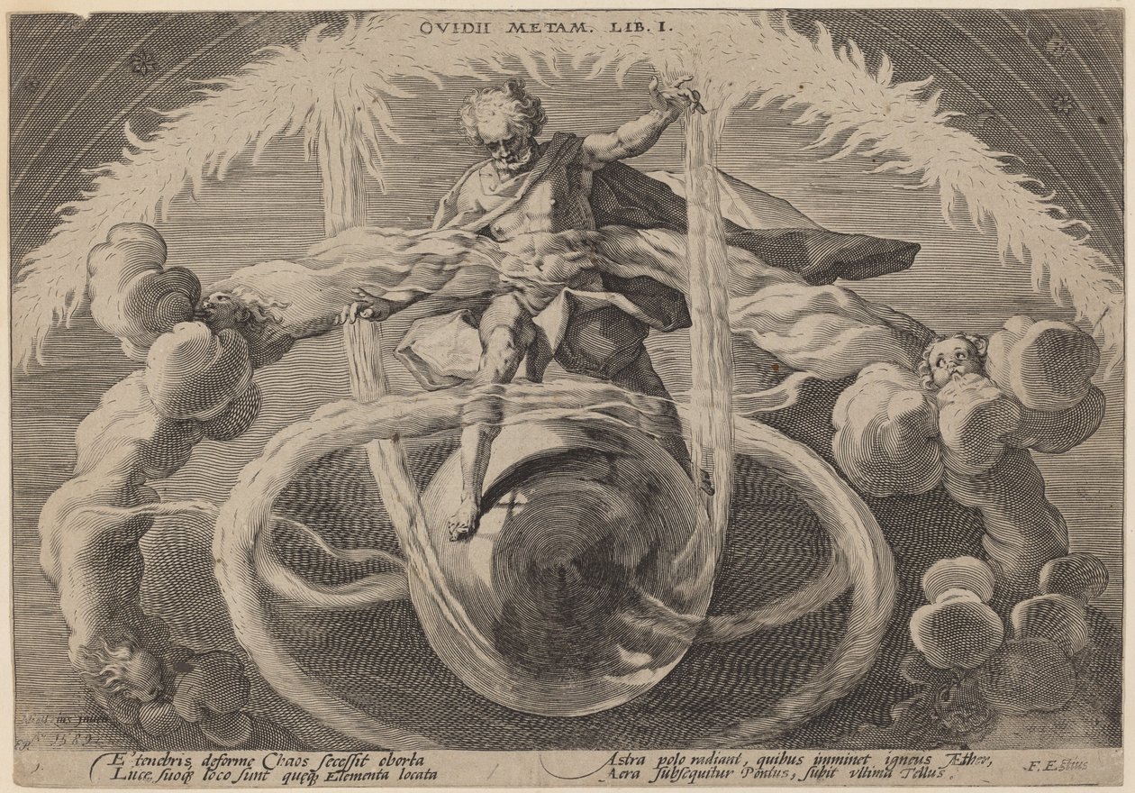 混沌：混沌的解构，或元素的创造 作者 Hendrick Goltzius 工作室，Hendrick Goltzius 之后