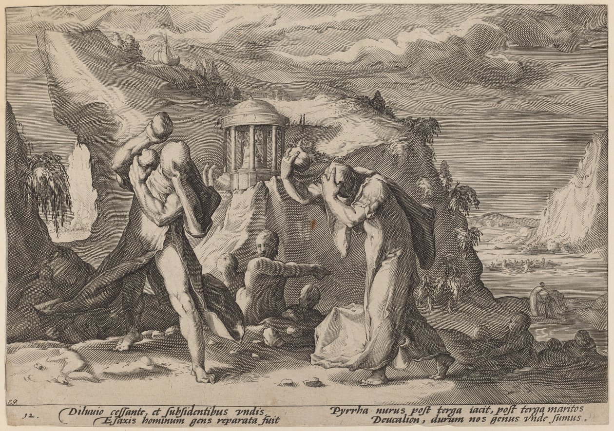 德乌卡利翁和皮拉重造地球 作者 Hendrick Goltzius 工作室，Hendrick Goltzius 之后