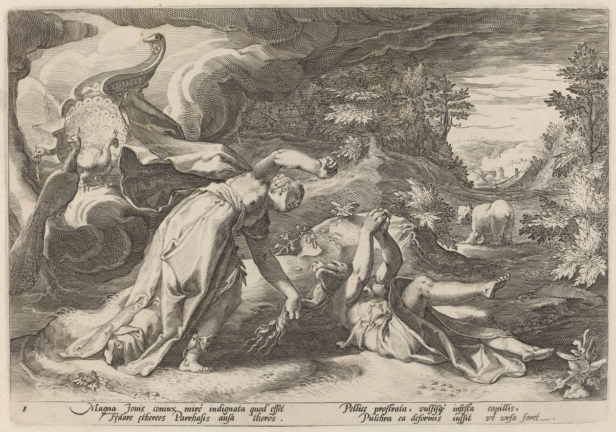 朱诺将卡利斯托变成熊 作者 Hendrick Goltzius 工作室，Hendrick Goltzius 之后