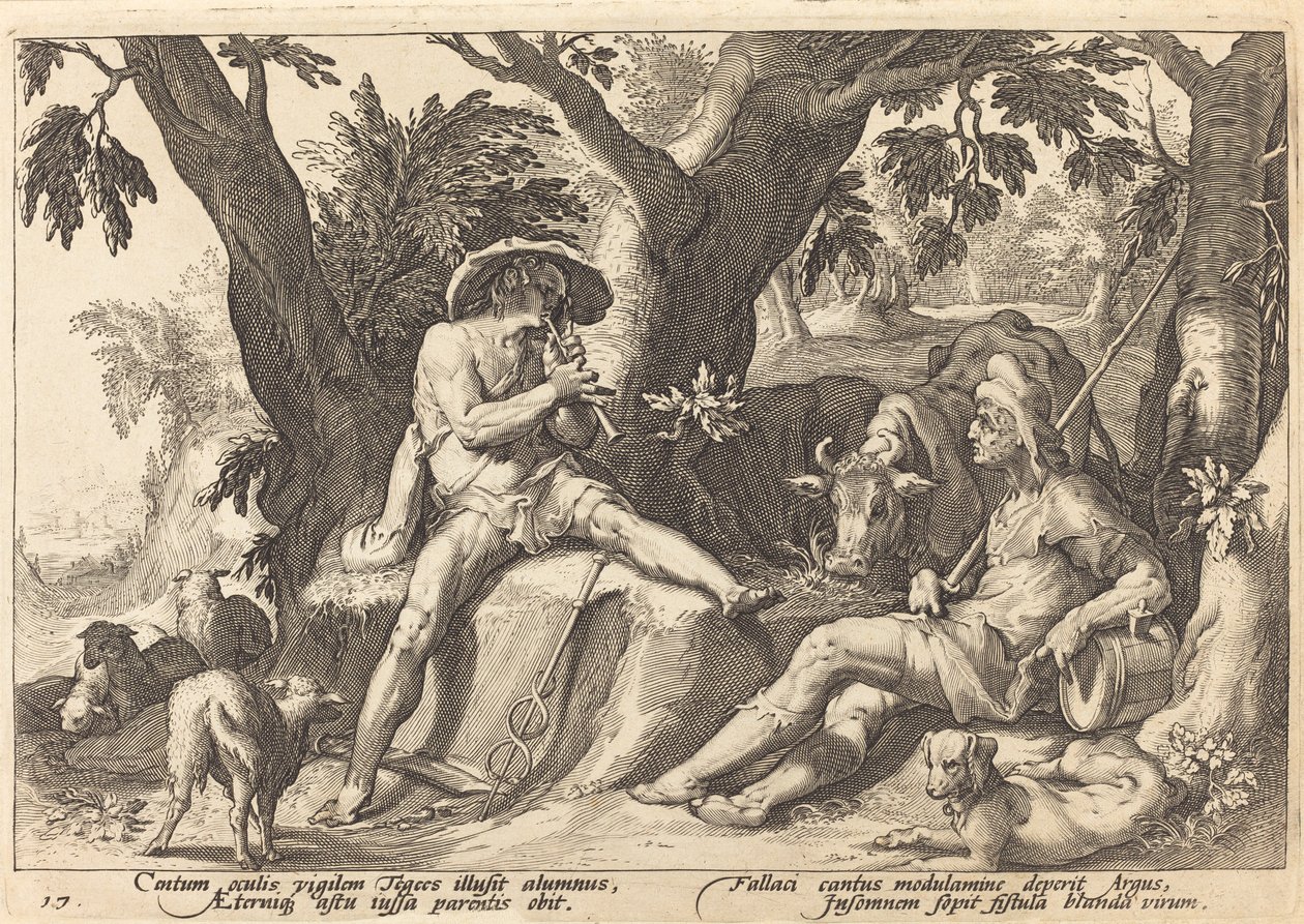 水星让阿耳戈斯入睡 作者 Hendrick Goltzius 工作室，Hendrick Goltzius 之后