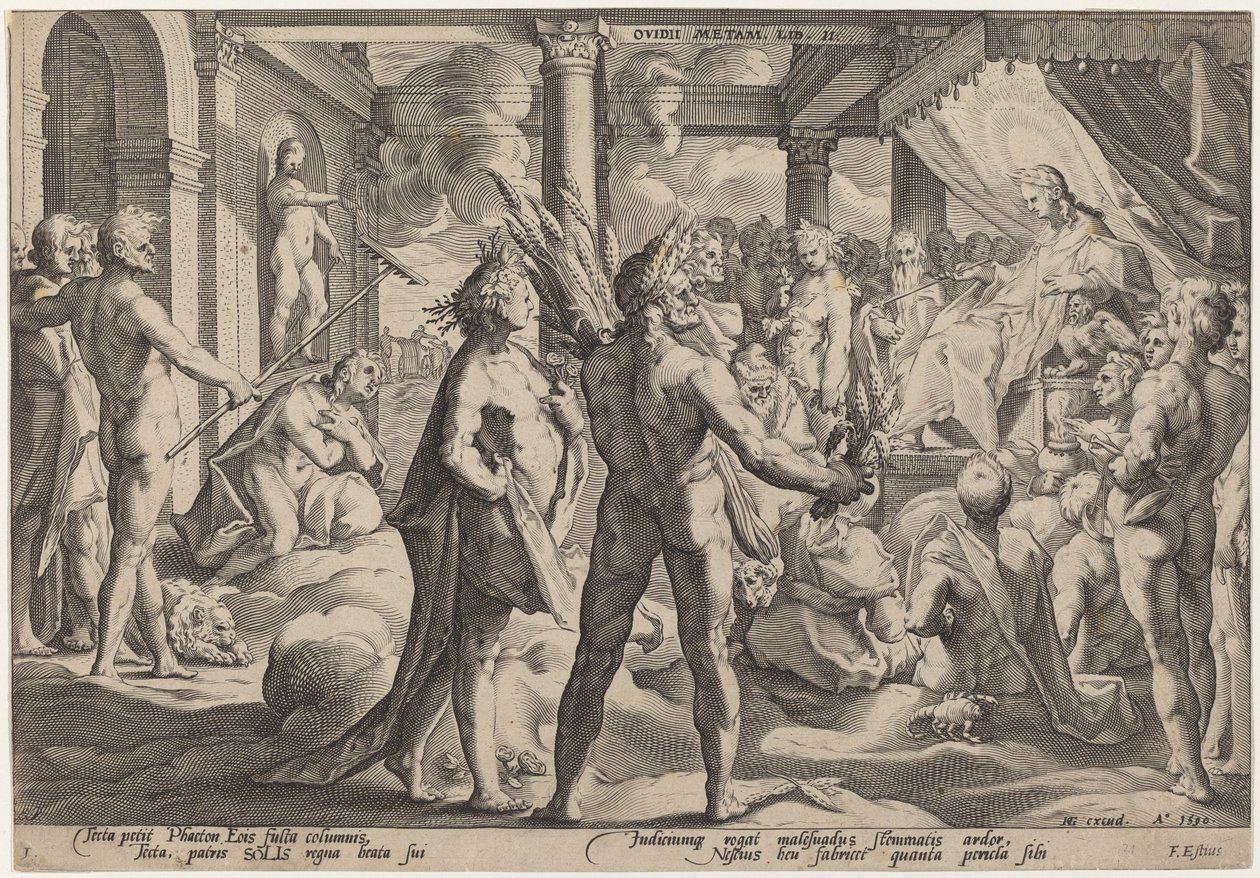 辉腾问道于战车 作者 Hendrick Goltzius 工作室，Hendrick Goltzius 之后