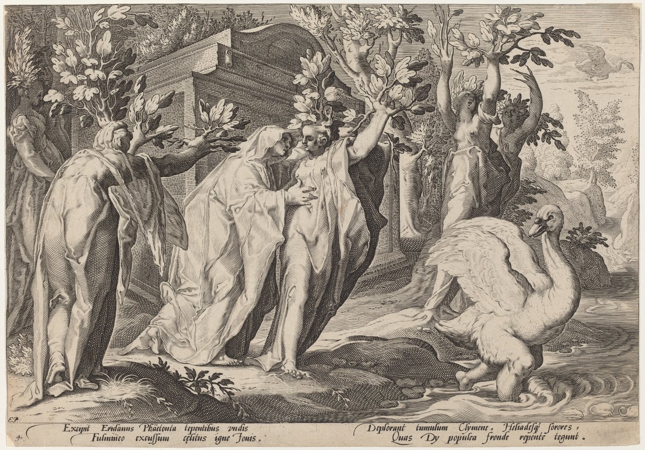 辉腾的姐妹们变成了杨树，天鹅变成了天鹅 作者 Hendrick Goltzius 工作室，Hendrick Goltzius 之后