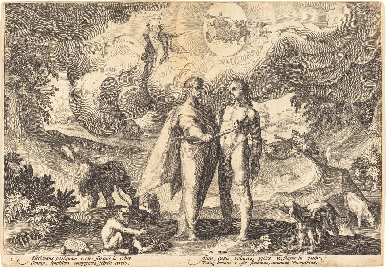 普罗米修斯用天火造人并使之灵动 作者 Hendrick Goltzius 工作室，Hendrick Goltzius 之后