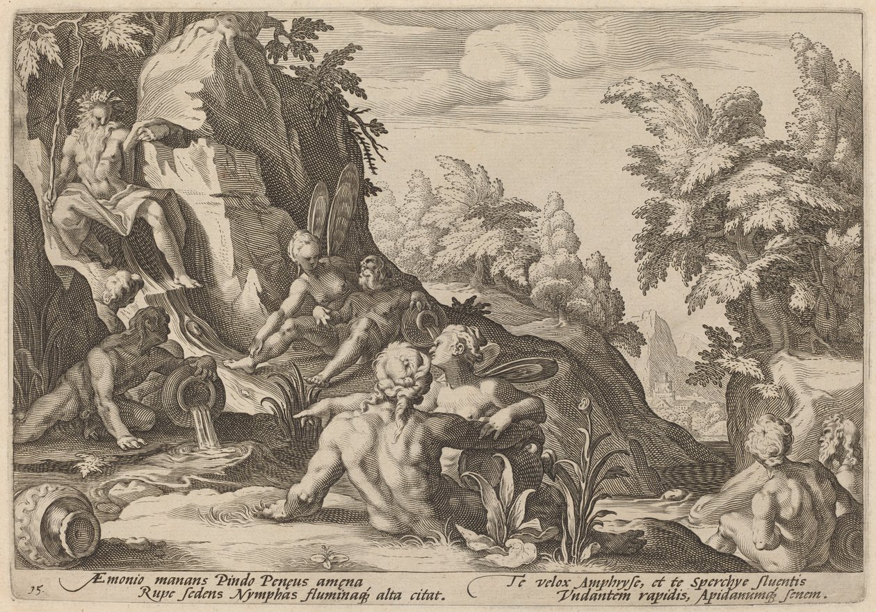 被其他神灵包围的河神佩尼乌斯 作者 Hendrick Goltzius 工作室，Hendrick Goltzius 之后