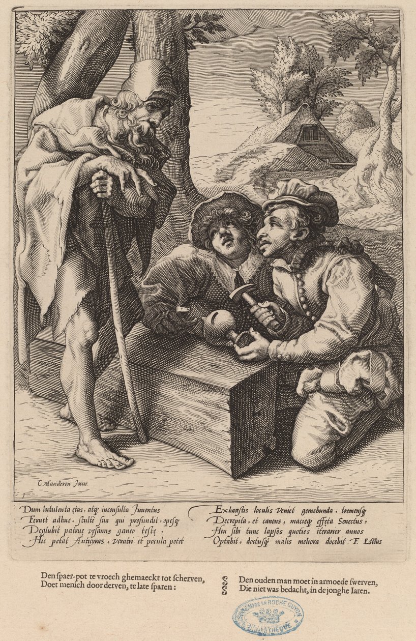 不要过早花掉你的储蓄 作者 Hendrick Goltzius 工作室，在 Karel van Mander 一世之后