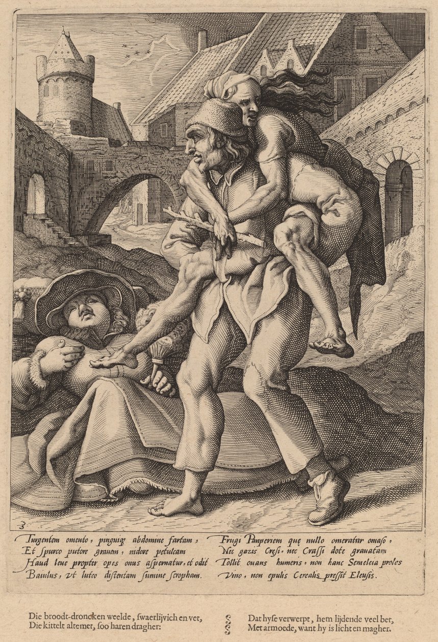 贫穷比奢侈更容易承受 作者 Hendrick Goltzius 工作室，在 Karel van Mander 一世之后