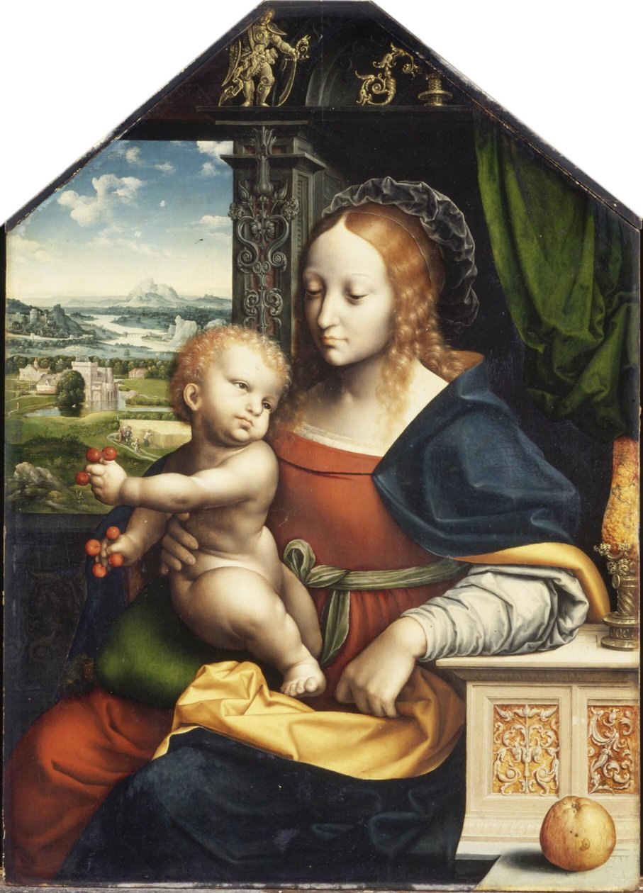 荷兰语：樱桃圣母 樱桃圣母 作者 Joos van Cleve 的工作室