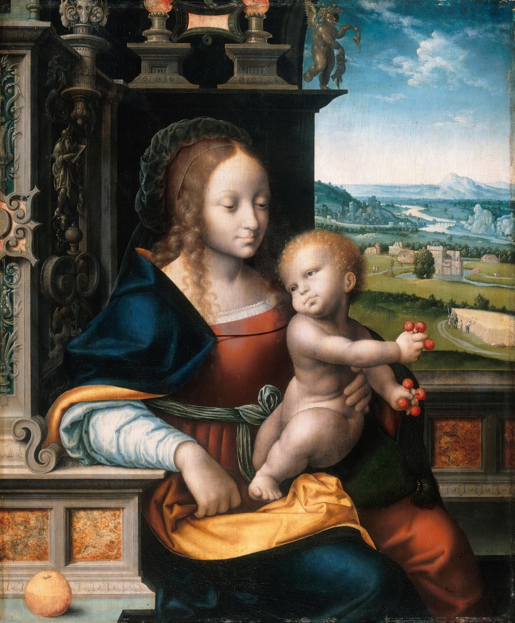 樱桃圣母 作者 Joos van Cleve 的工作室