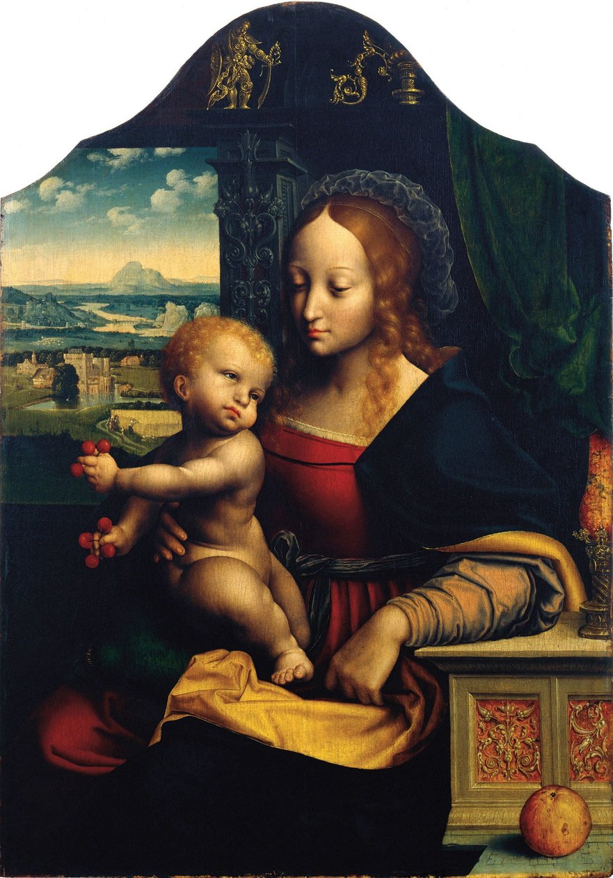 玛杜娜与孩子 作者 Joos van Cleve 的工作室