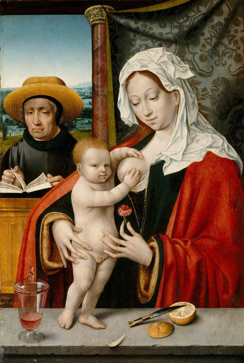 圣家族》，可能是1527-33年。 作者 Joos van Cleve 的工作室