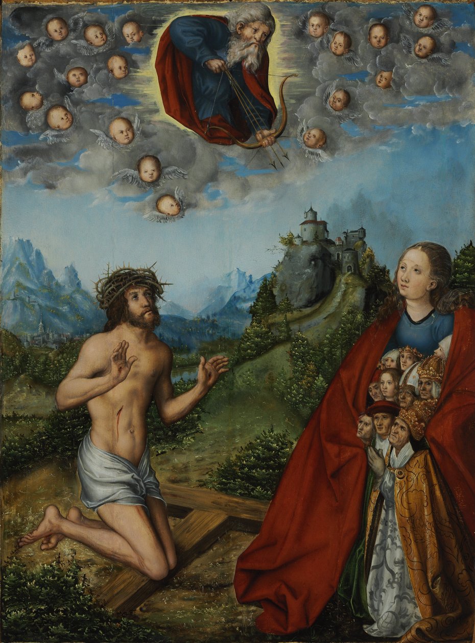 双重代祷基督和圣母在父神面前为人类代祷 作者 卢卡斯·克拉纳赫（Lucas Cranach）讲习班