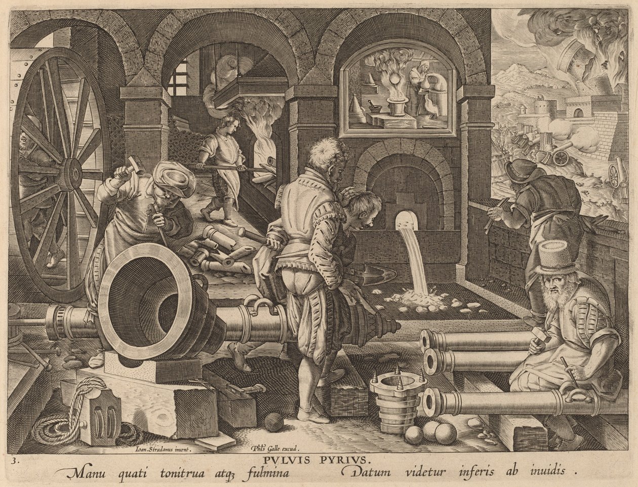 Pulvis Pyrius (火药) 作者 Jan van der Straet 之后的 Philip Galle 工作室