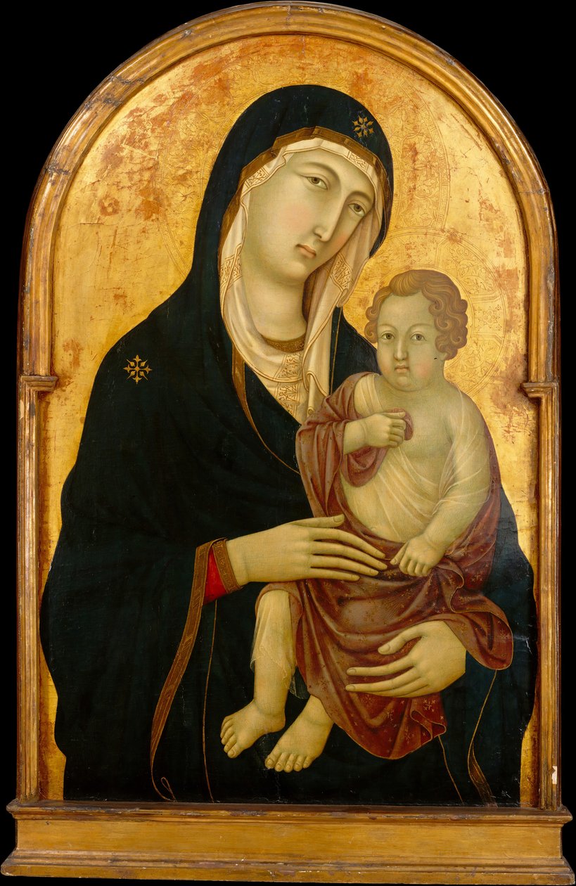 圣母与儿童，约1325年。 作者 Ugolino da Siena 工作室