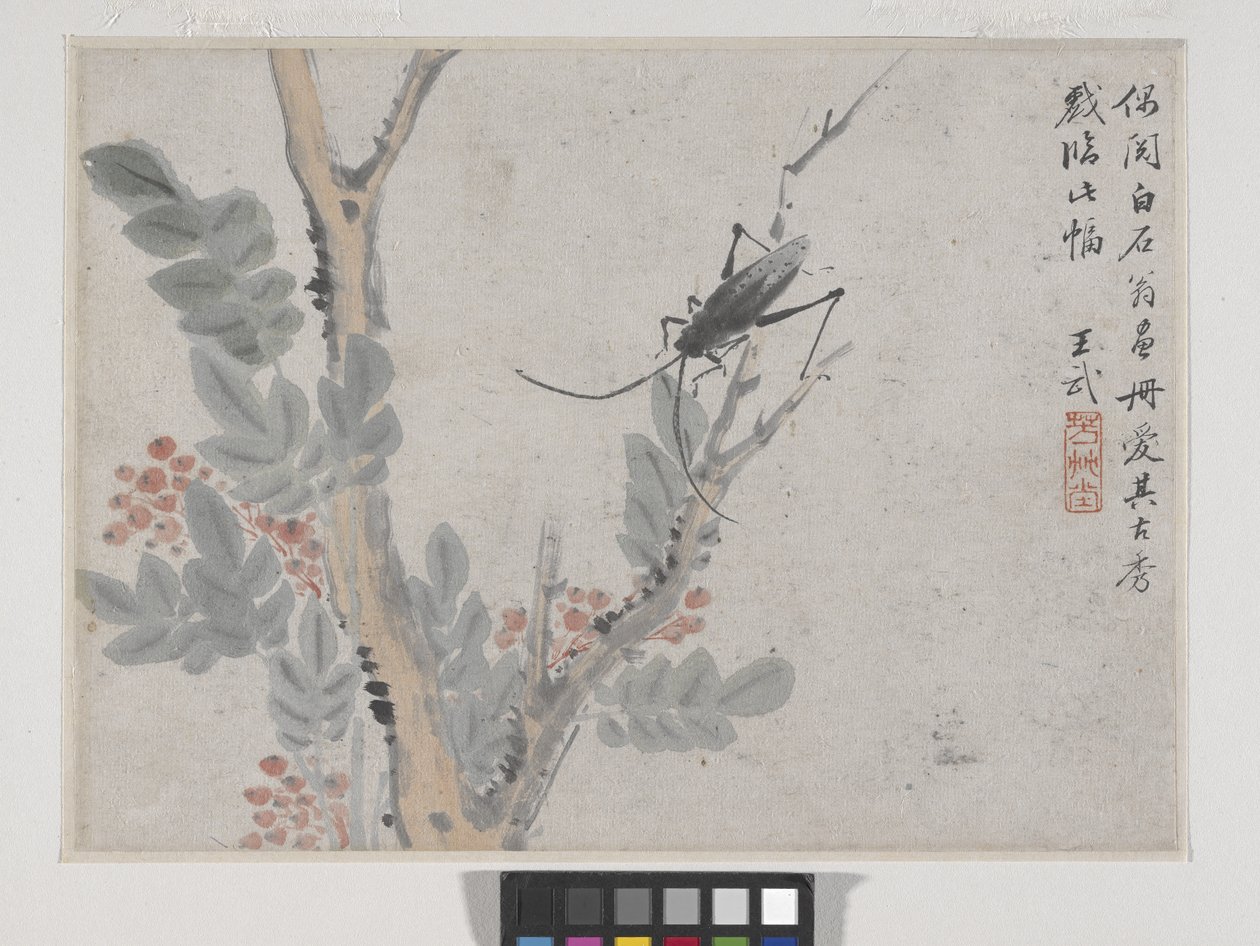 沈周之后的昆虫和树（纸本水墨设色） 作者 武王