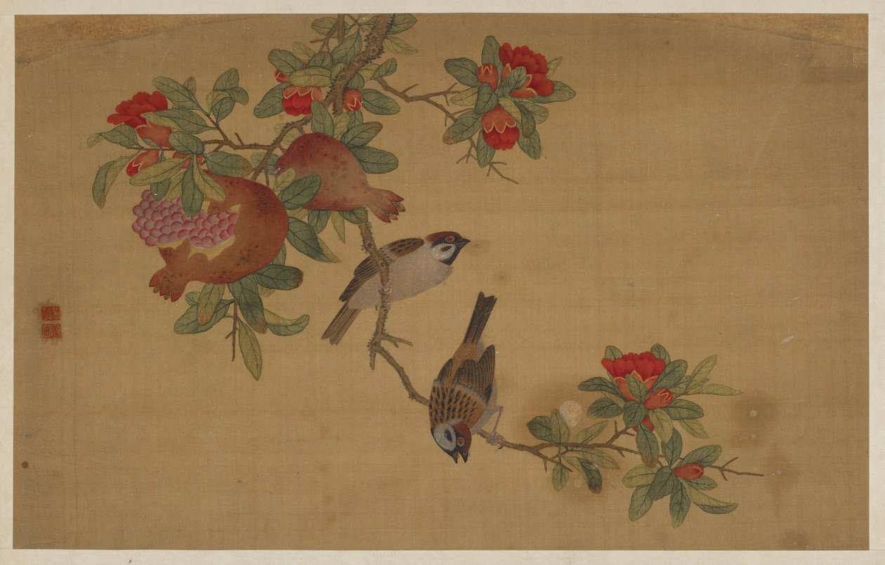 鸟类、水果和花朵 作者 吴章