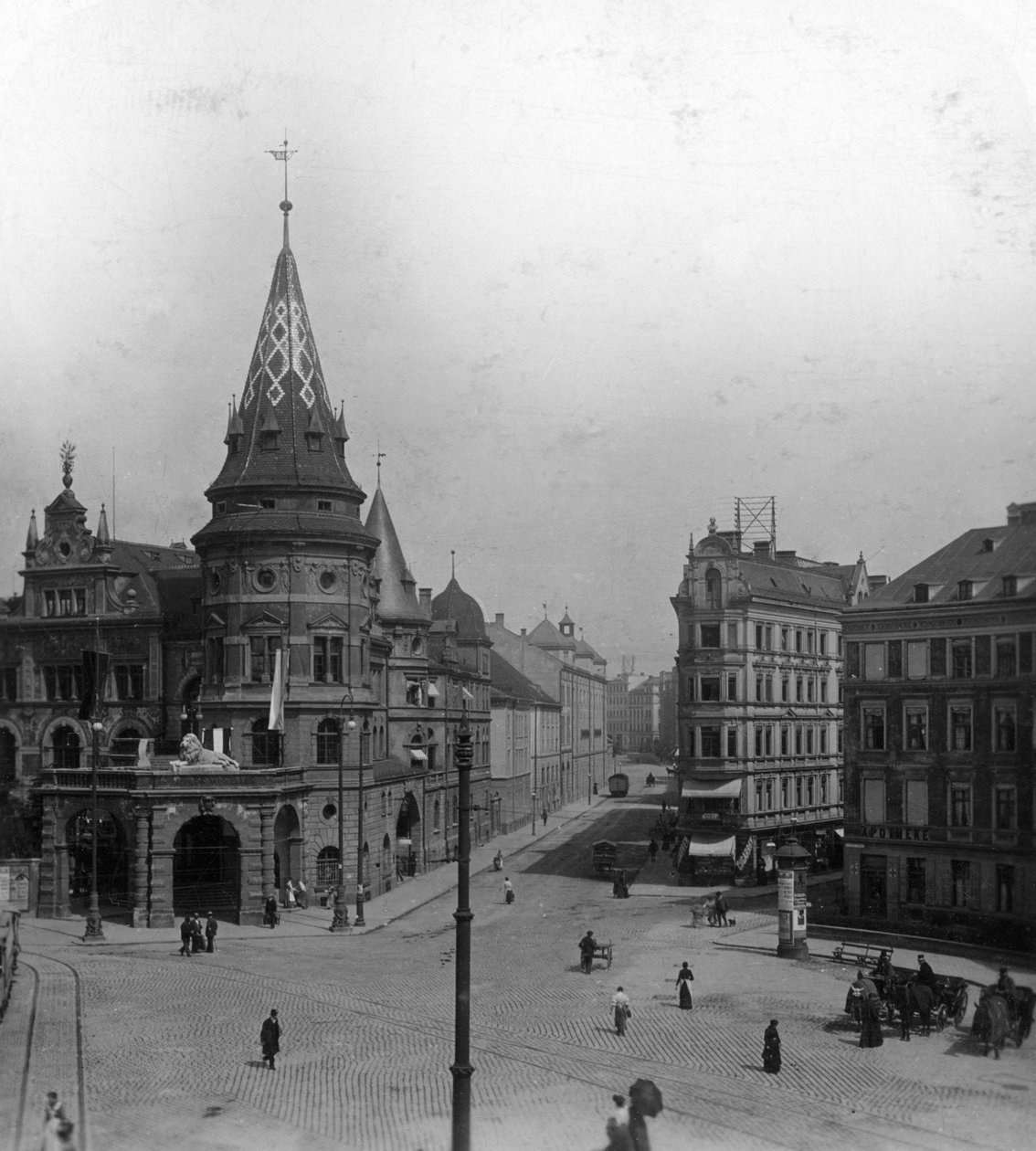 LöwenbräuKeller和Stiglmaierplatz，德国慕尼黑，c1900年代。 作者 沃思和儿子