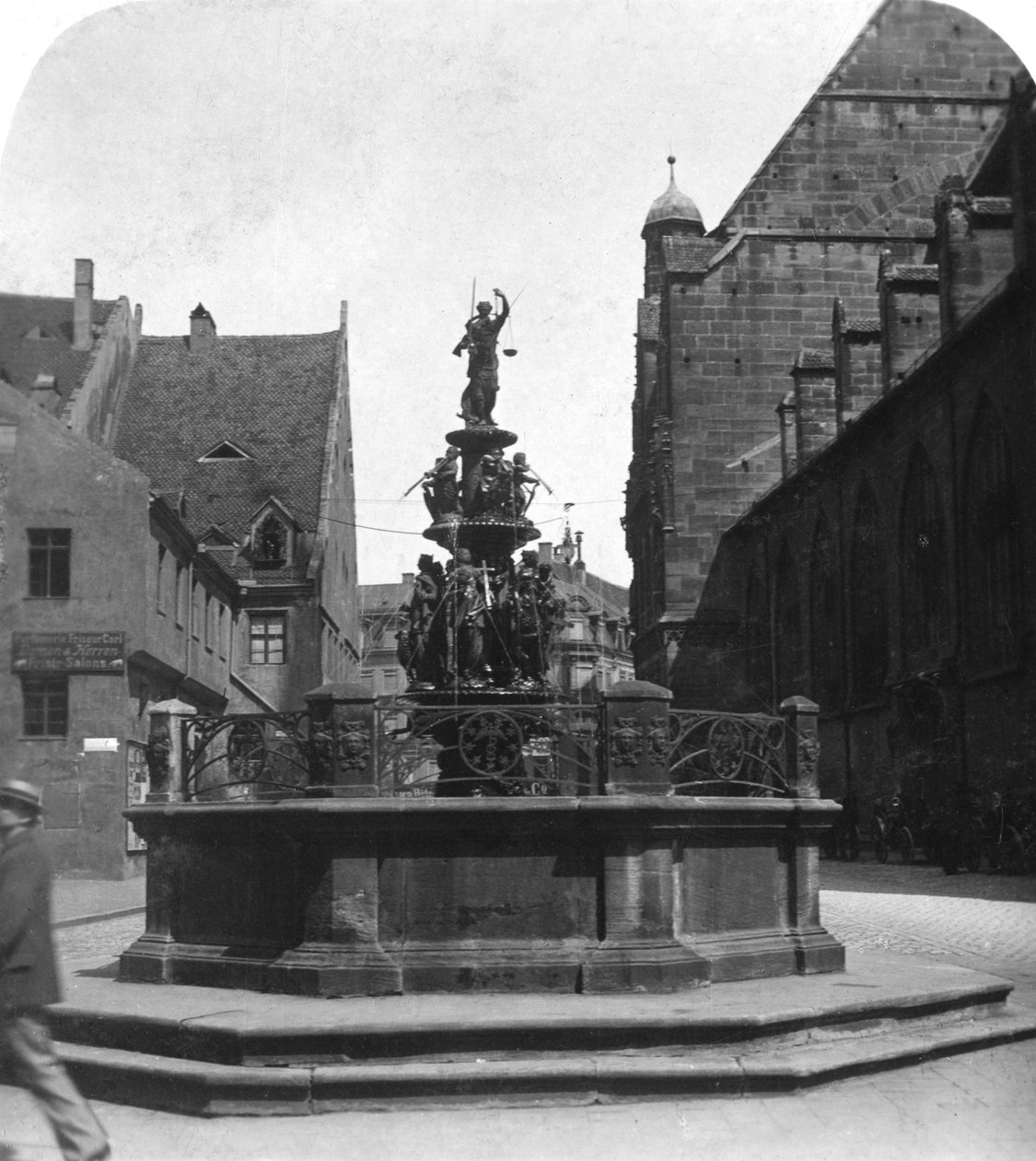 Tugendbrunnen，纽伦堡，巴伐利亚，德国，c1900 作者 沃思和儿子