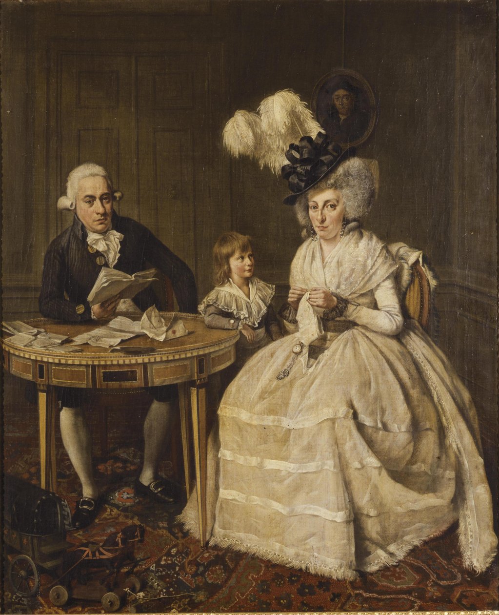 JohannesEnschedéjr。的肖像。他的妻子Johanna Swaving和他们的儿子JohannesEnschedéIII，由Wybrand Hendriks于1796年创作 作者 Wybrand Hendricks