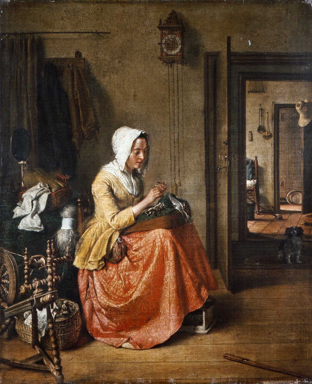 花边制造者》，约 1831 年（布面油画） 作者 Wybrand Hendriks