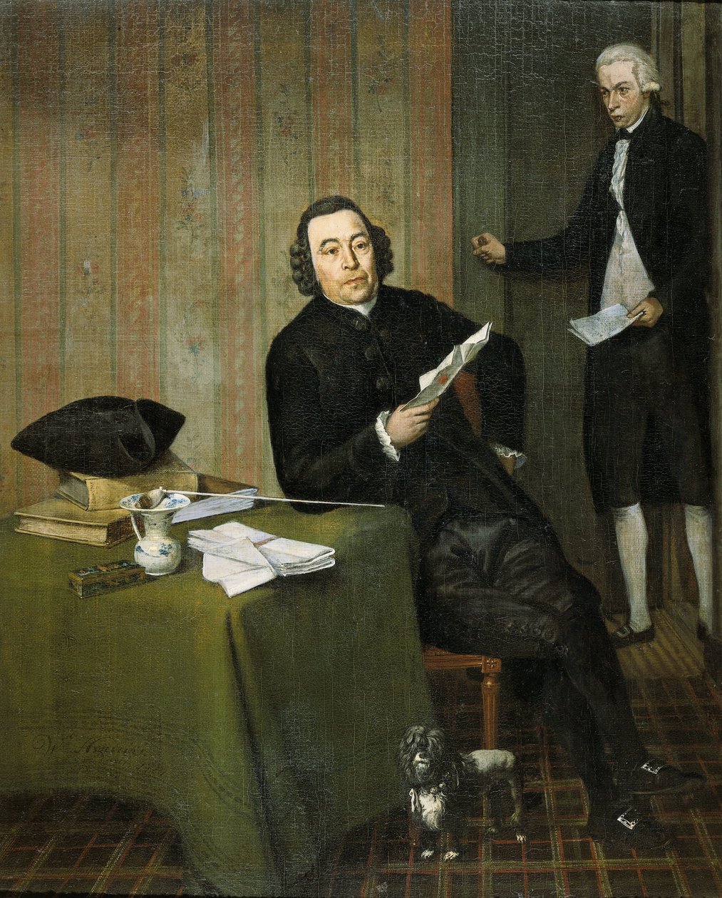 哈勒姆公证人 Wernerus Köhne (1725/26-88) 和他的书记员 Jan Bosch 作者 Wybrand Hendriks