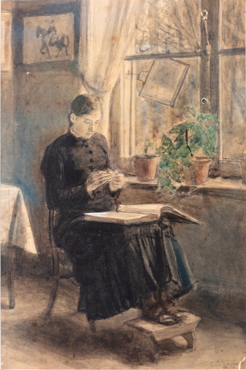 花边女工 (La Dentellière)（水彩画） 作者 泽维尔·梅勒里