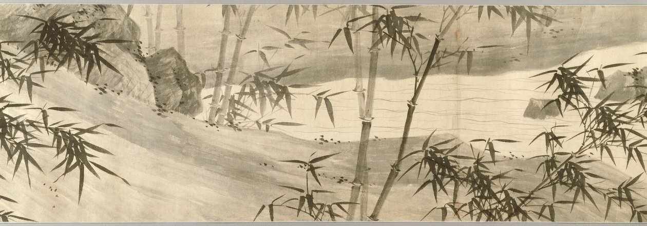 春雨中竹林掩映的小溪 作者 夏畅