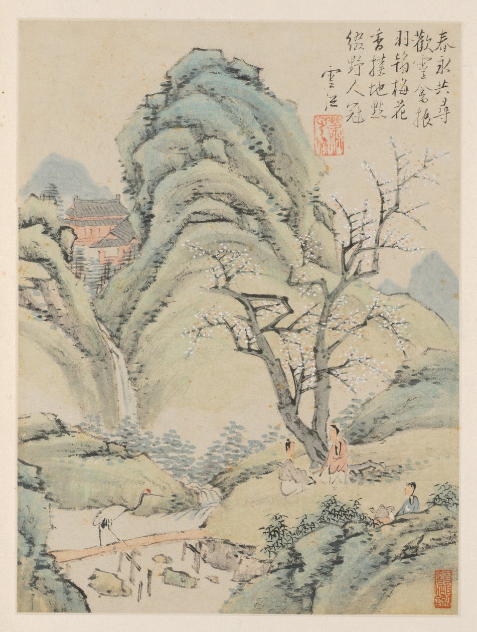 季节景观相册，A 叶（上一叶 4） 作者 萧云从