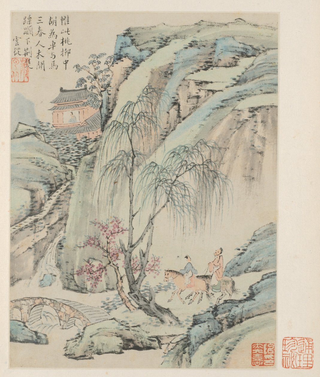 专辑《季节性风景》，叶子B，先前的叶子1，1668年。 作者 萧云从