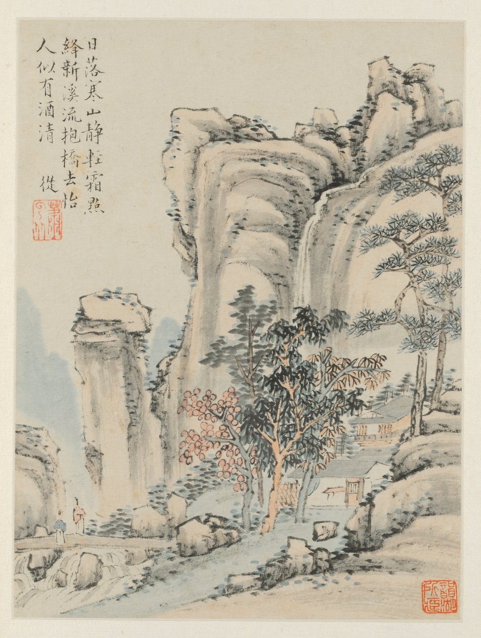 专辑《季节性风景》，叶子E的前叶子3，1668年。 作者 萧云从