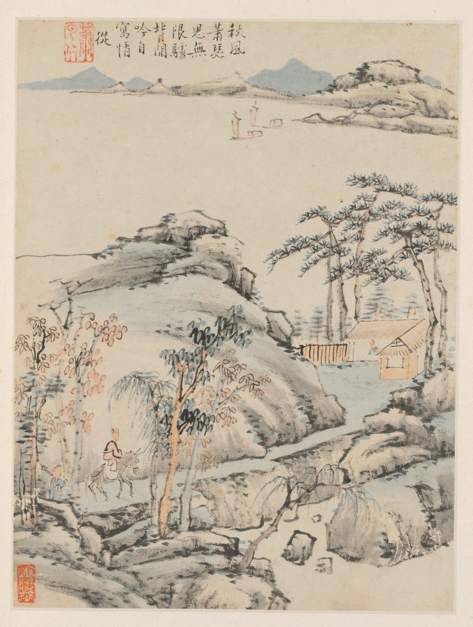 季节景观相册，第 F 叶（前第 5 叶） 作者 萧云从