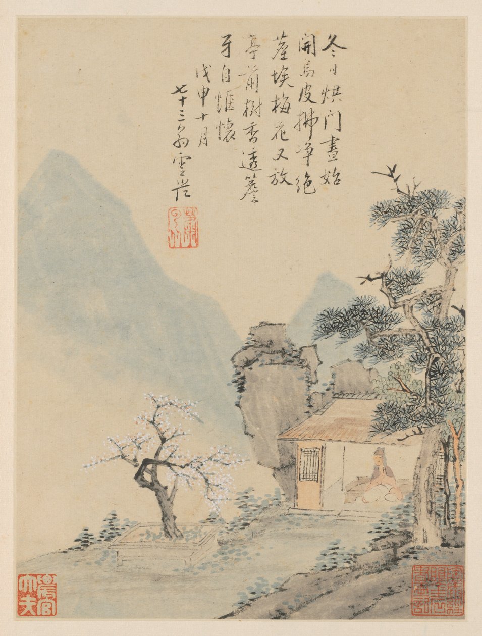 季节风景相册，第 H 叶（前第 8 叶） 作者 萧云从