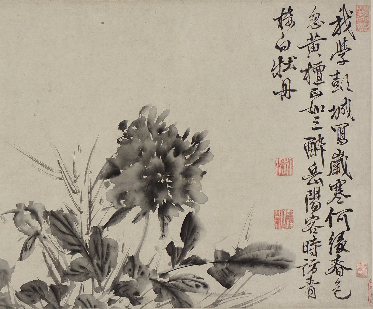 明代十二朵花和诗（墨水在纸上） 作者 徐伟