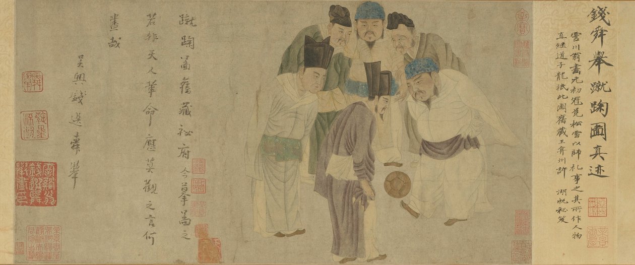 蹴鞠图卷（太祖皇帝蹴鞠）（纸本设色） 作者 