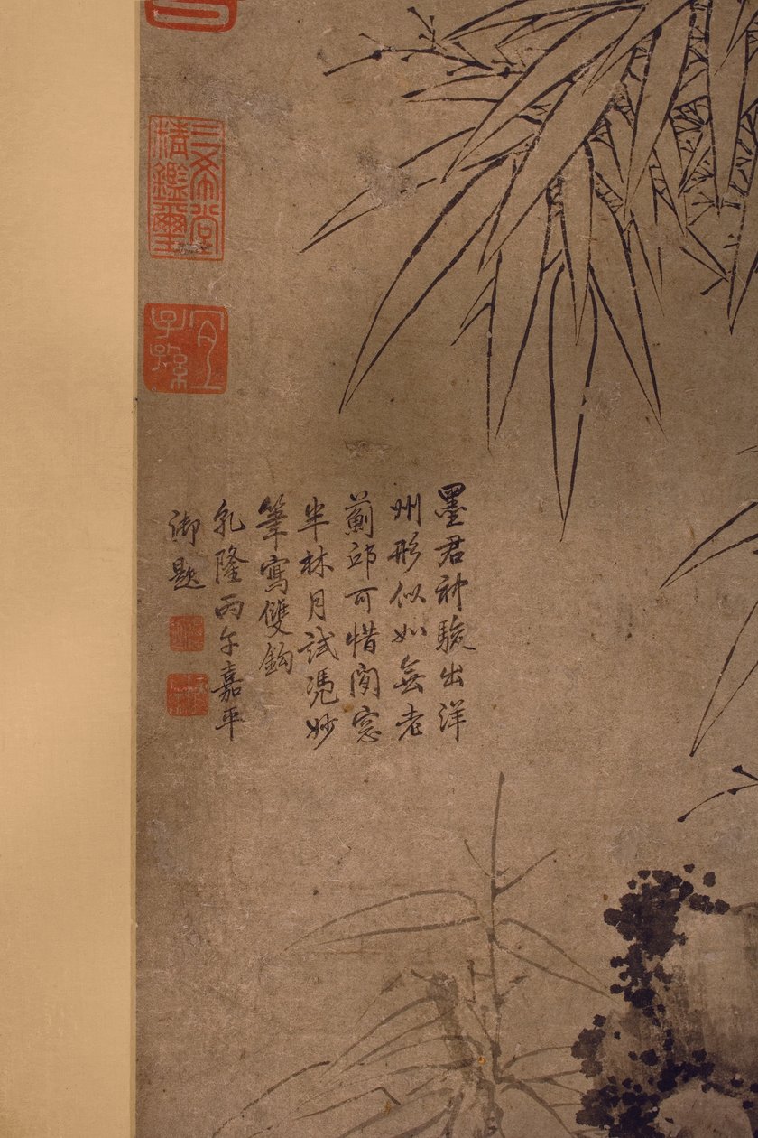 双线竹墨水细节在纸的 作者 张勋