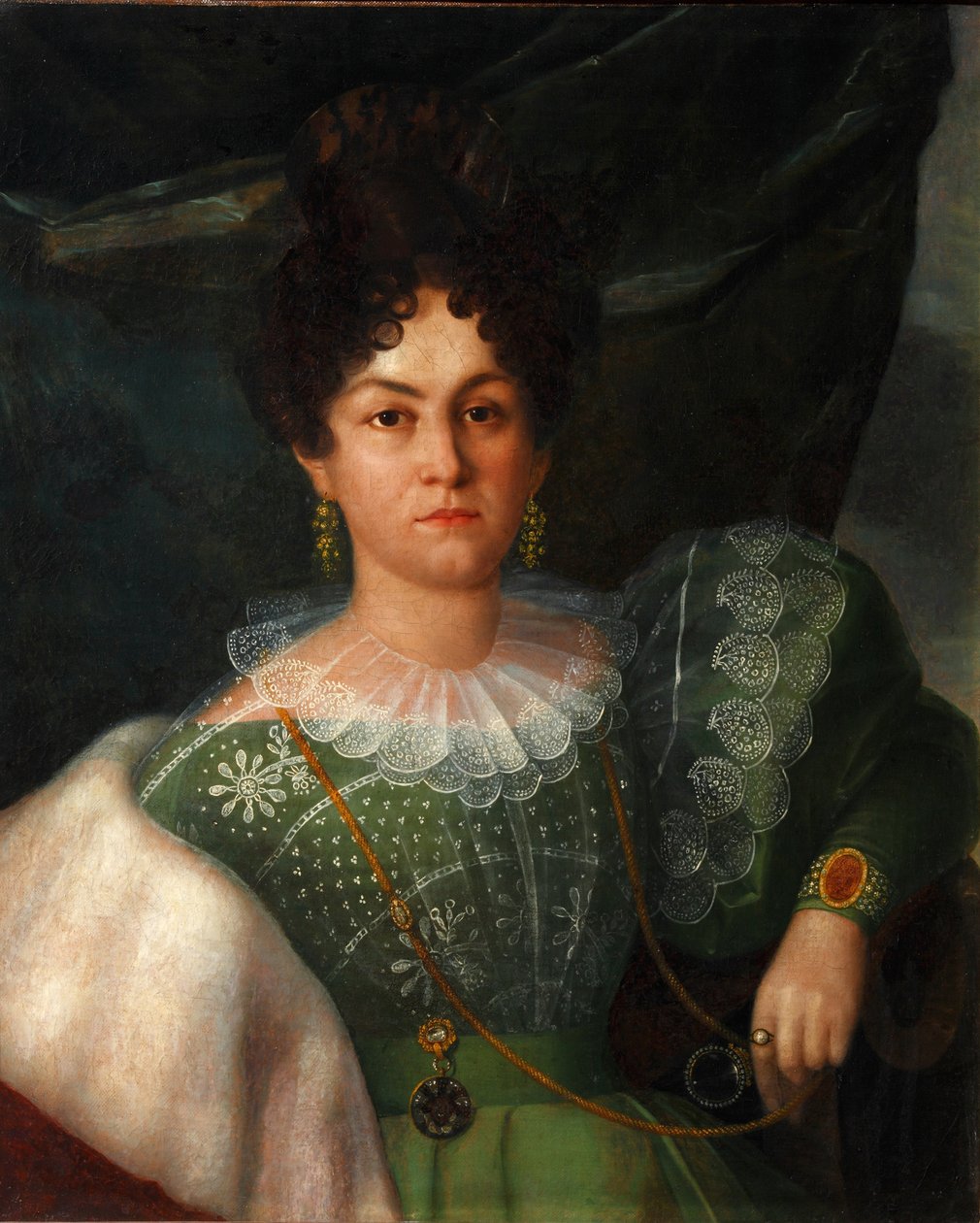 Anna Borisovna Bakunina的肖像1802-1835年，1832年 作者 雅科夫·斯特列斯涅夫（Yakov Streshnev）