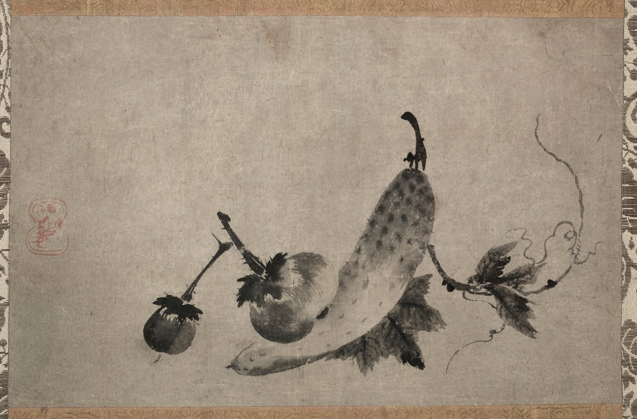 黄瓜和茄子，15世纪。 作者 山田堂