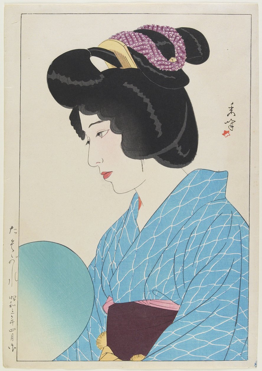暮光之城，1929年4月（彩色木版画） 作者 山川修穗