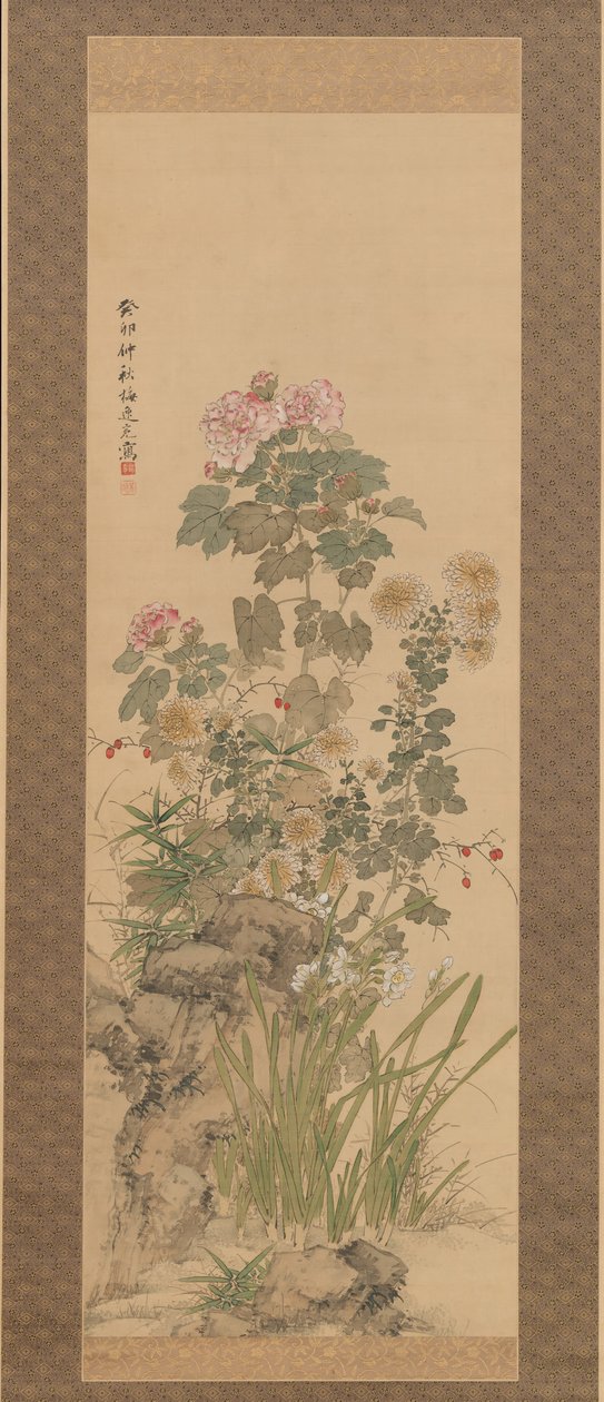 秋天的花，1843年。 作者 山本白津
