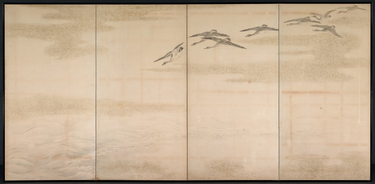鹅、芦苇和水 作者 山本白津