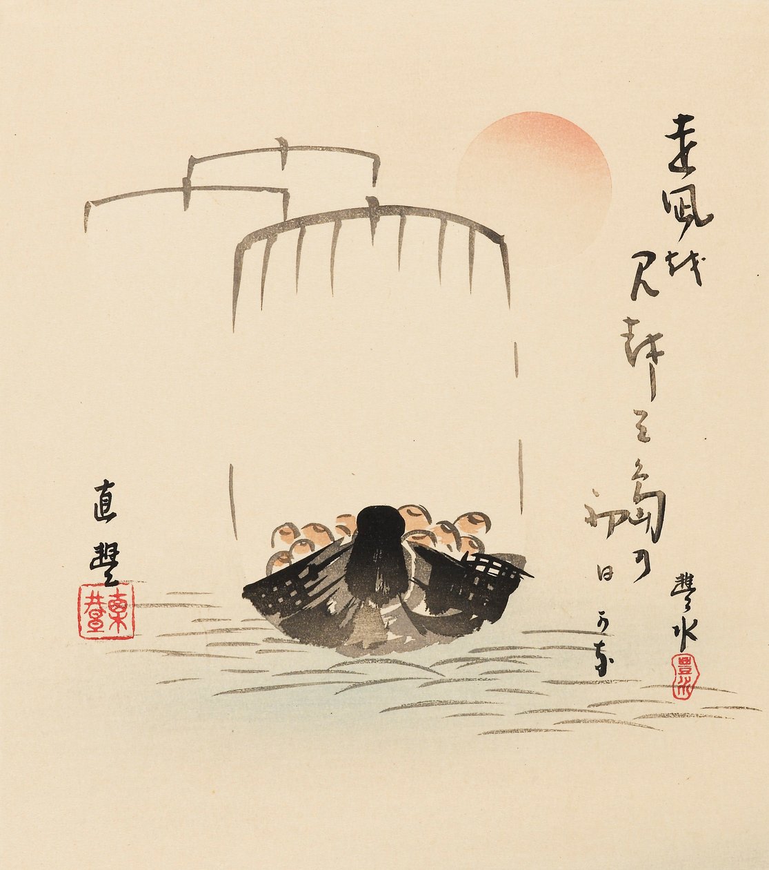 木版画--高良部，19世纪末 作者 山本丰水