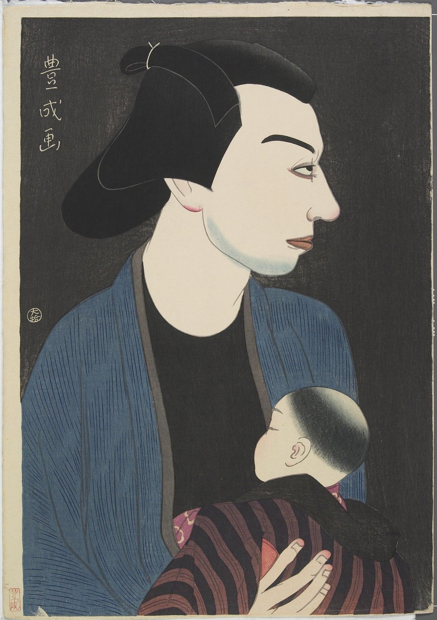 演员Ichimura Uzaemon XV作为园丁Kichigor？，1921年（彩色木版画） 作者 山村古柯